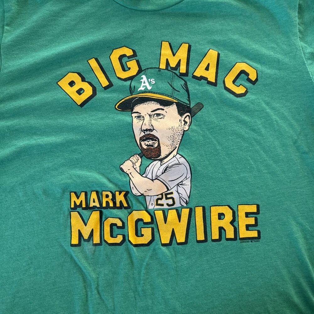 Mark McGwire Big Mac Oakland A’s T Shirt Homage Green | Men's Medium - Picture 2 of 7